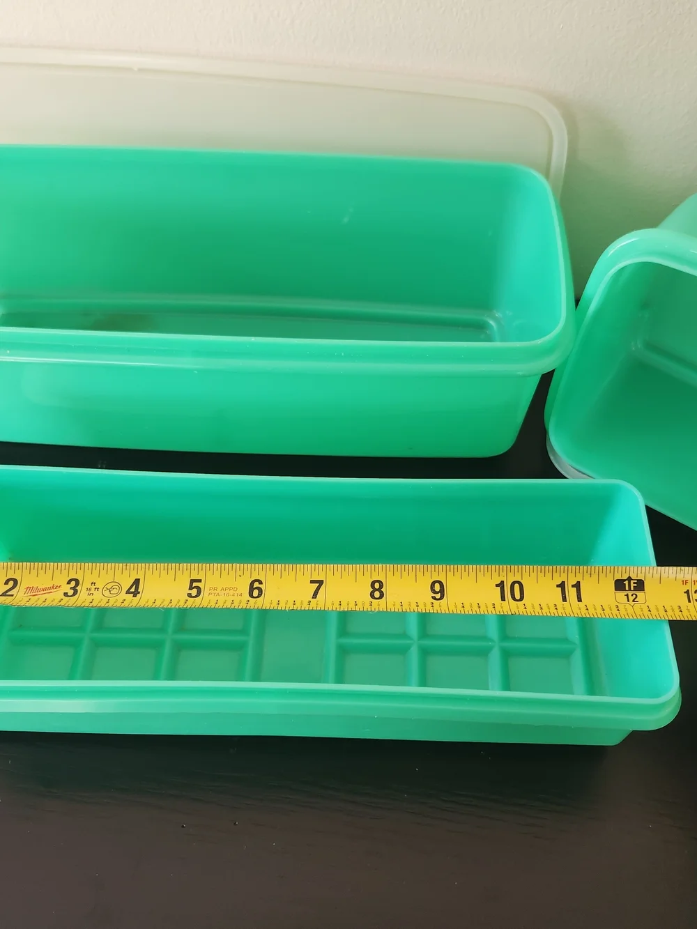 Vintage Tupperware Stackable Turquoise Plastic Storage Containers - Set of 3